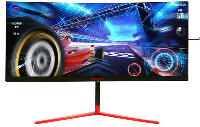 4K-s felbontás, 200Hz képfrissítés, 35 hüvelykes hajlított panel