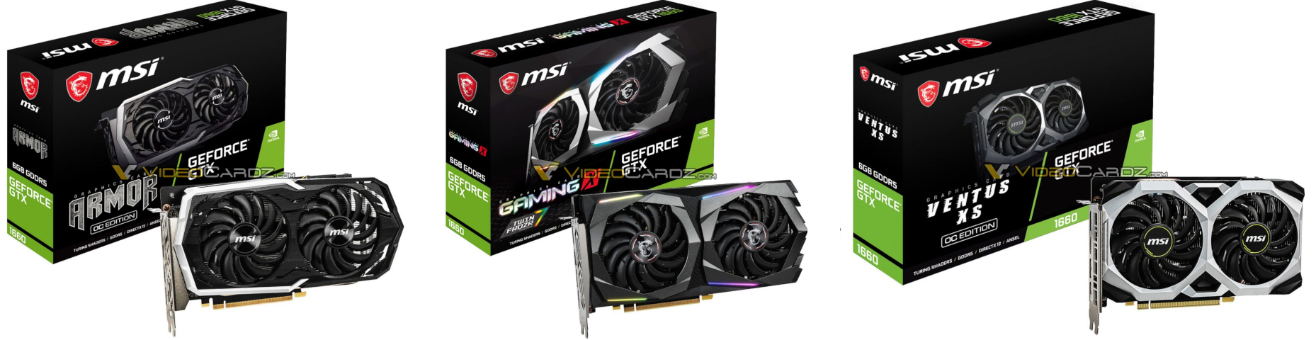 Az MSI GTX1660 varáiációi